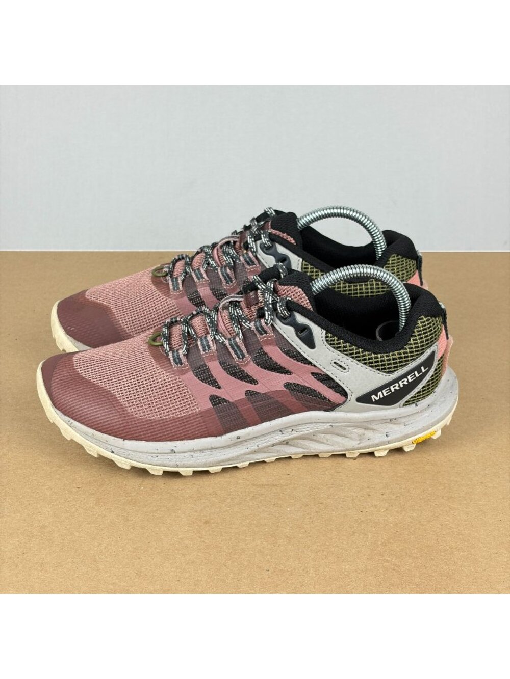 Merrell Antora 3 Trail Hiking Shoes Womens 6.5 Burlwood Avocado Low Top Lace Up